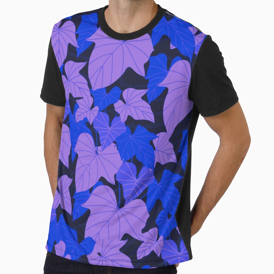 Purple Tropical Philodendron Leaves Pattern by GraphicsClub