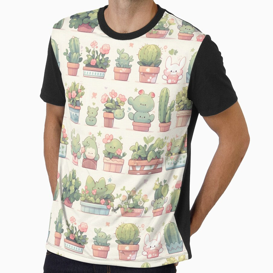Cactus Kawaii Pretty Cactusses Green Pattern by 18tokwa