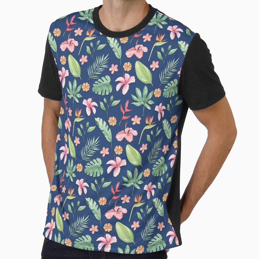 Tropical leaf pattern by Hollyroseart