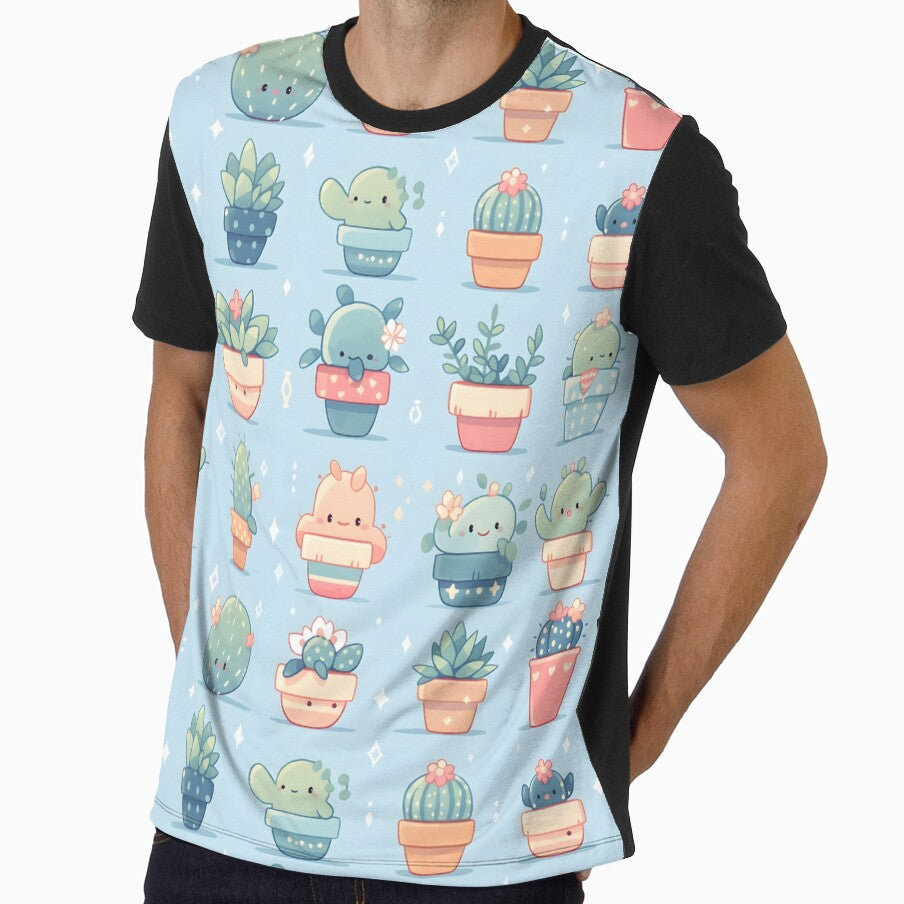 Blue Theme Of Cactus Kawaii Pretty Cactusses Pattern by 18tokwa