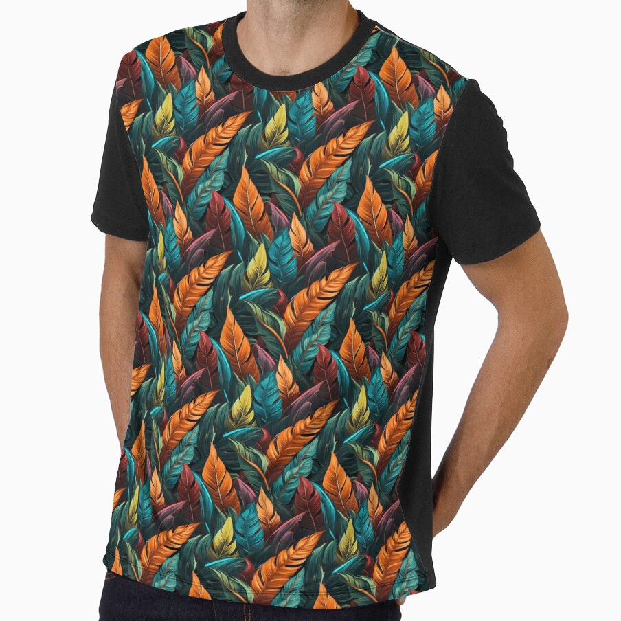 Colorful Tropical Plants Leaves Pattern Design by Logic72