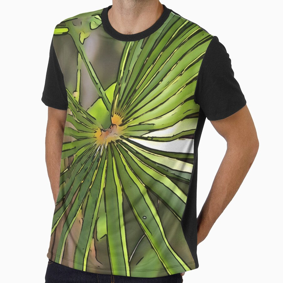 Tropical Palm Black Outline Art by taiche