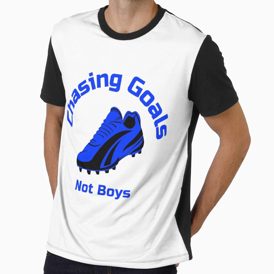 Chasing Goals Not Boys Funny Girls Soccer Womens Boot Cleat Blue by WhackingTax