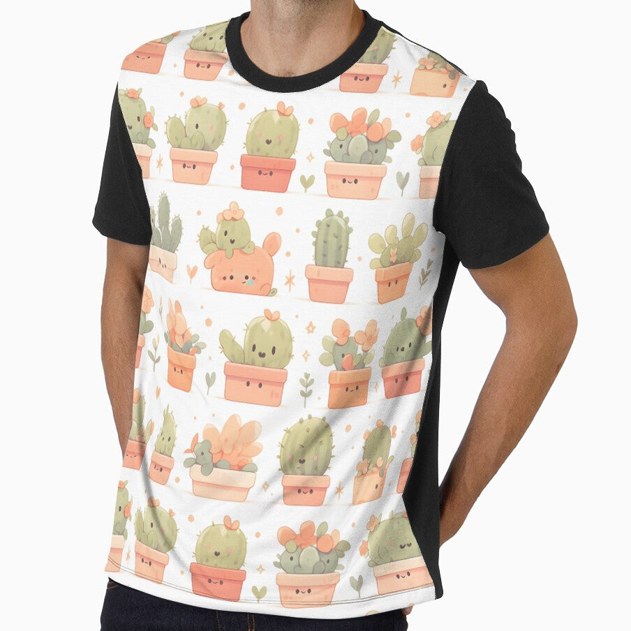 Happy Green Cactus Kawaii Illustrate Of Pretty Cactusses Pattern by 18tokwa