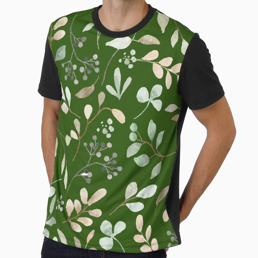 Green Floral Leaf Art by Rell1970