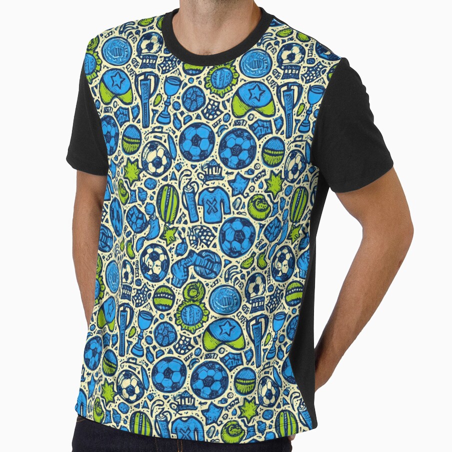 Cool Blue Football Gear Seamless Art by Piotrek0001