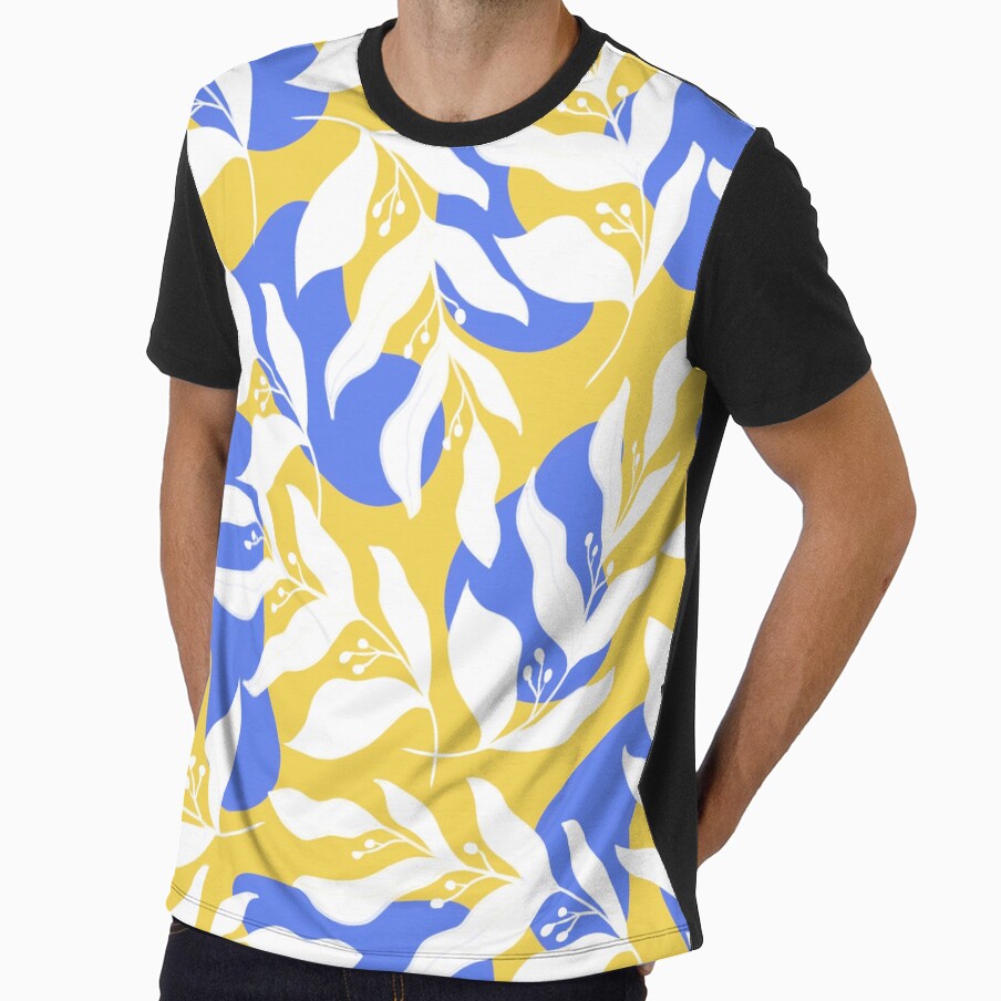 Yellow and blue leaf pattern by Efekan Turker