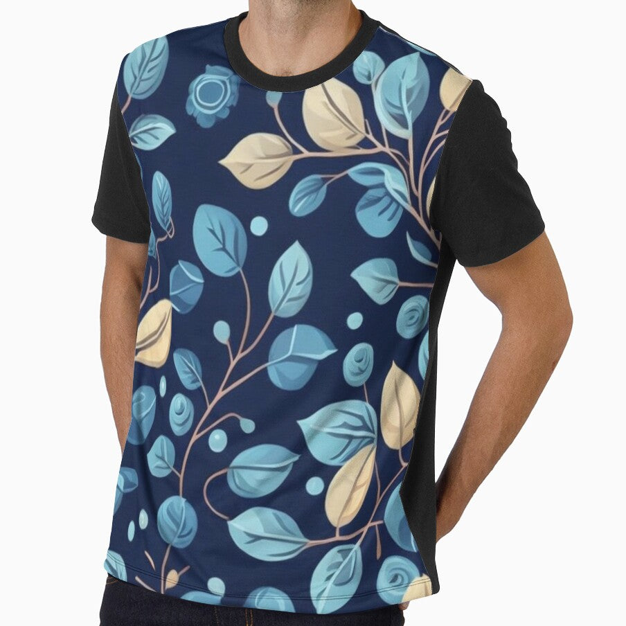 Beige and Blue Botanical Pattern by FANTASTIC-N