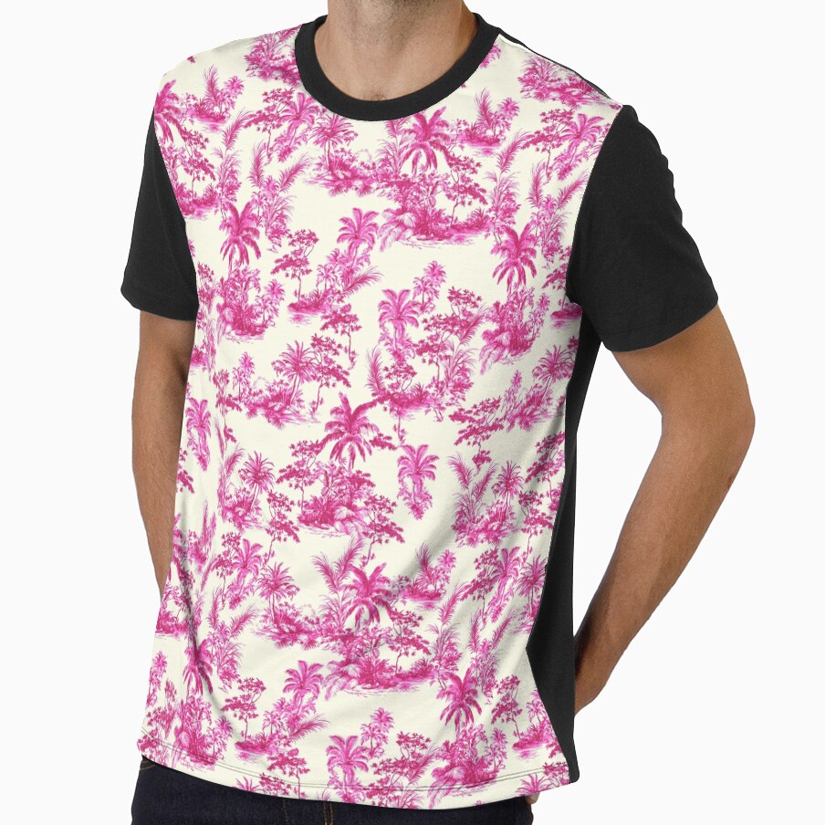 pink vintage tropical print by alwaysgrounded