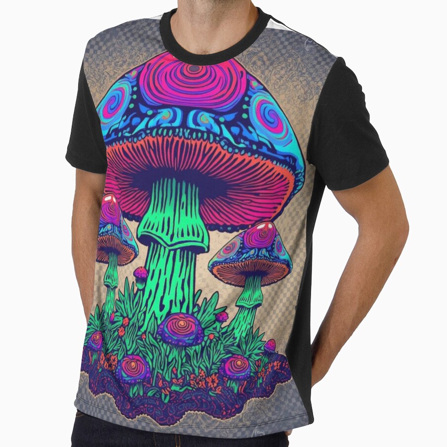 Psychedelic Mushroom Neon Glow Trippy by Fakhim95