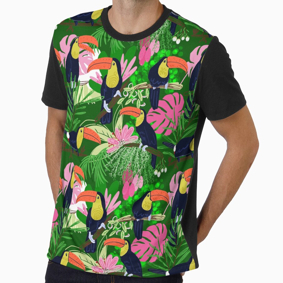 Tropical plants and birds by EvgeniaDrouga