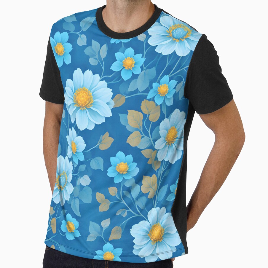 Garden of Flowers in Blues and Yellows, Charm and Vitality by EnzoGatti