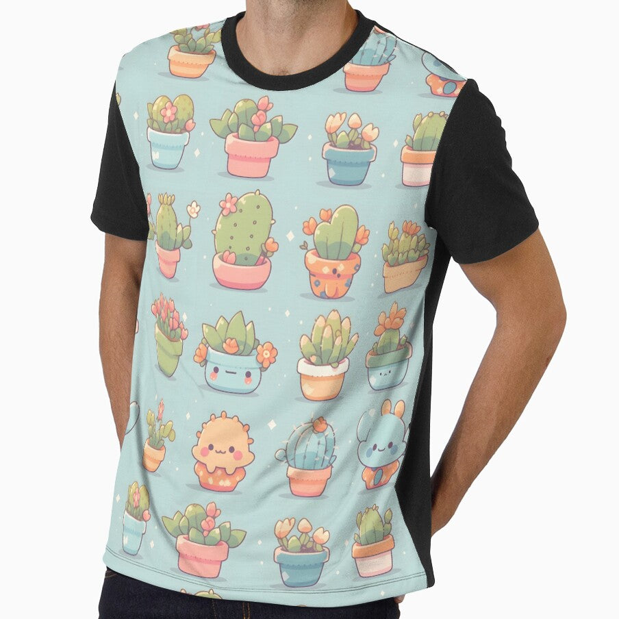 Happy Cute Cactus Kawaii Pretty Cactusses Pattern by 18tokwa