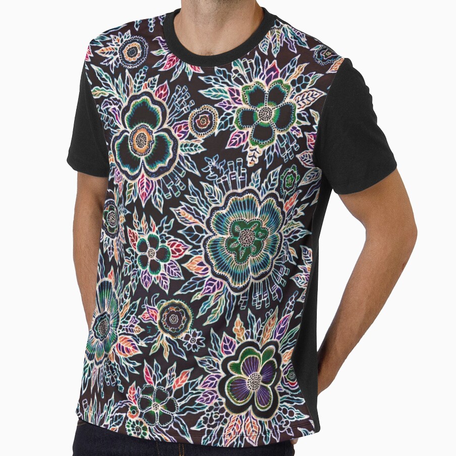 Vibrant Boho Floral Pattern | Neon Flower Design | Psychedelic Aesthetic | Hestia by Bloom Theory