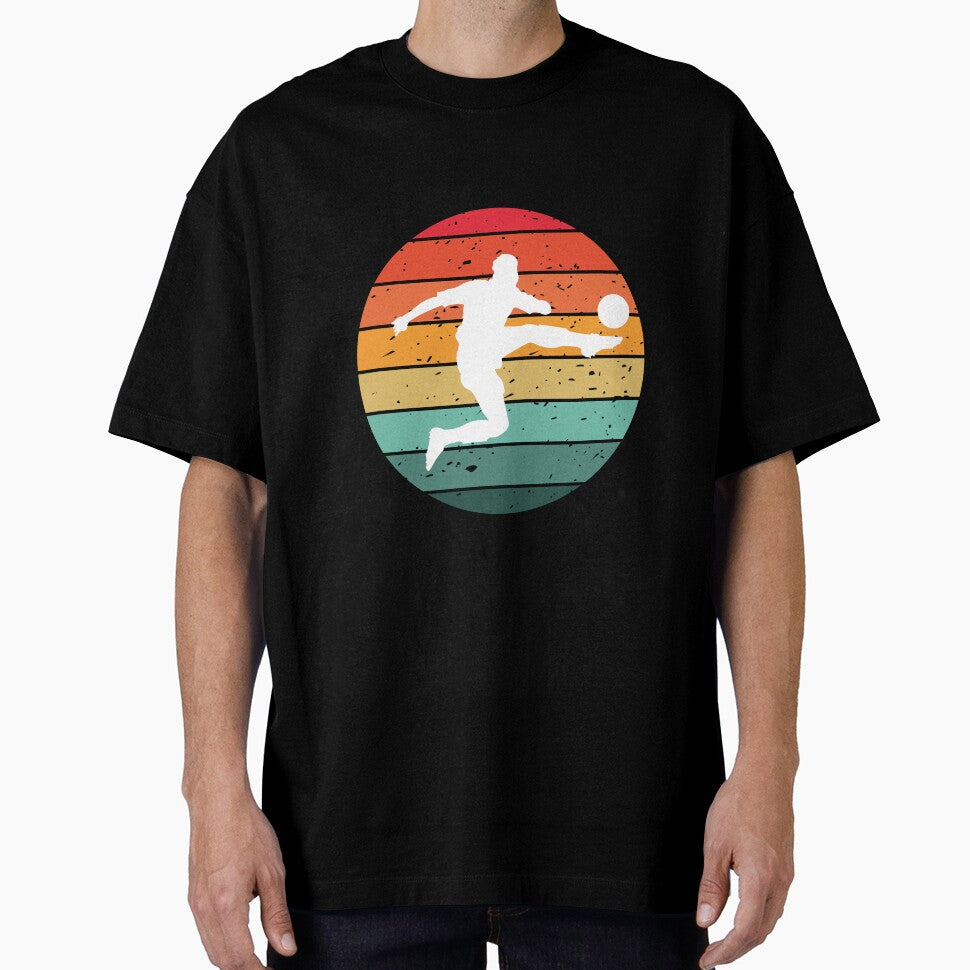 Retro Soccer Player Silhouette Vintage Football Design by HappyStencil