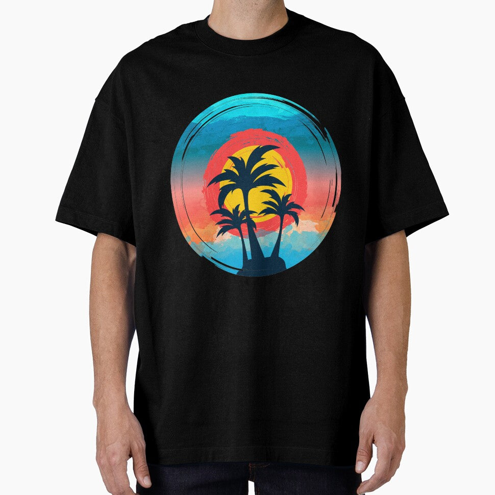 Art Painting Summer Tropical Sunset Nature t-shirt by AYOUCHKA