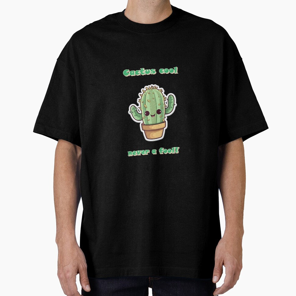 Chibi Cactus with Text "Cactus Cool, Never a Fool!" by KawaiiArtStyle
