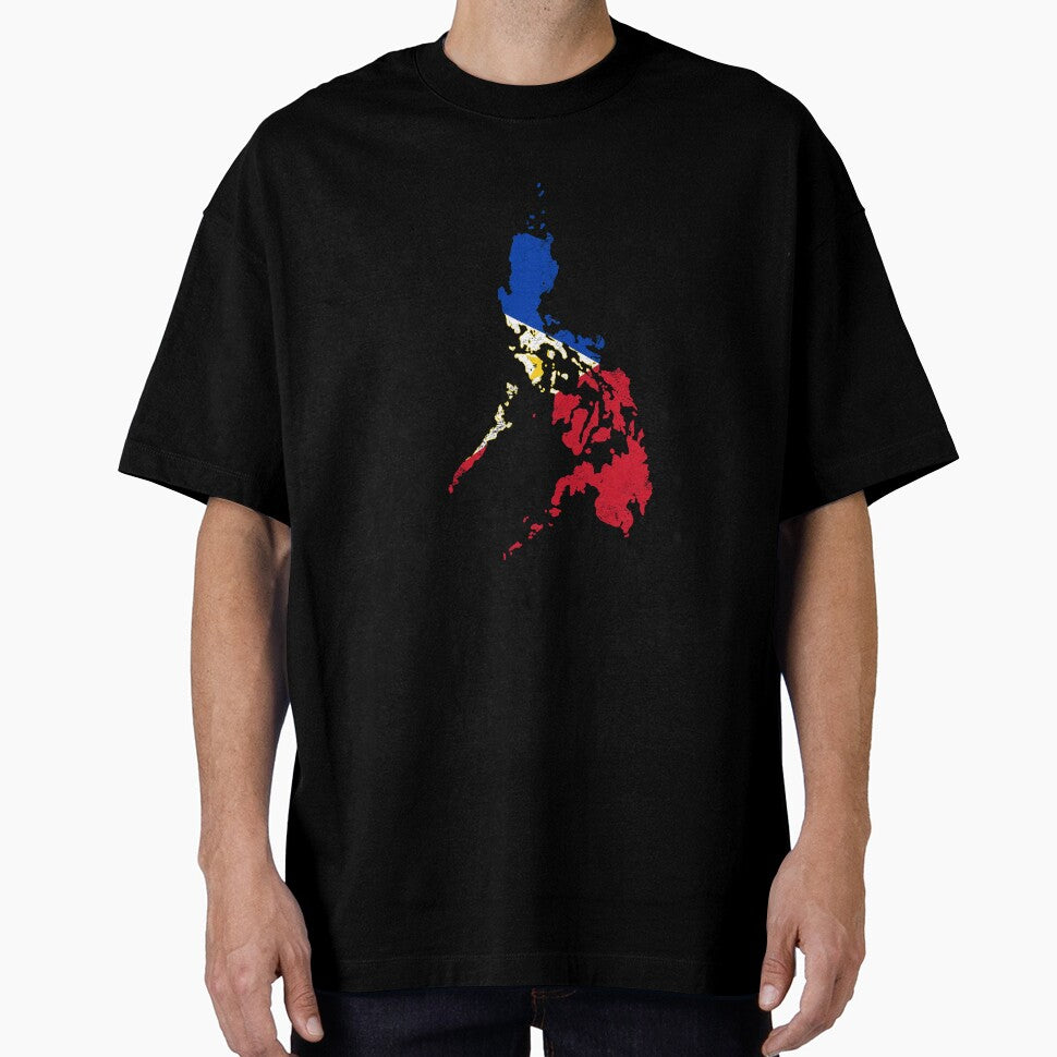 Philippines Flag Map tshirt distressed vintage by farhanhafeez