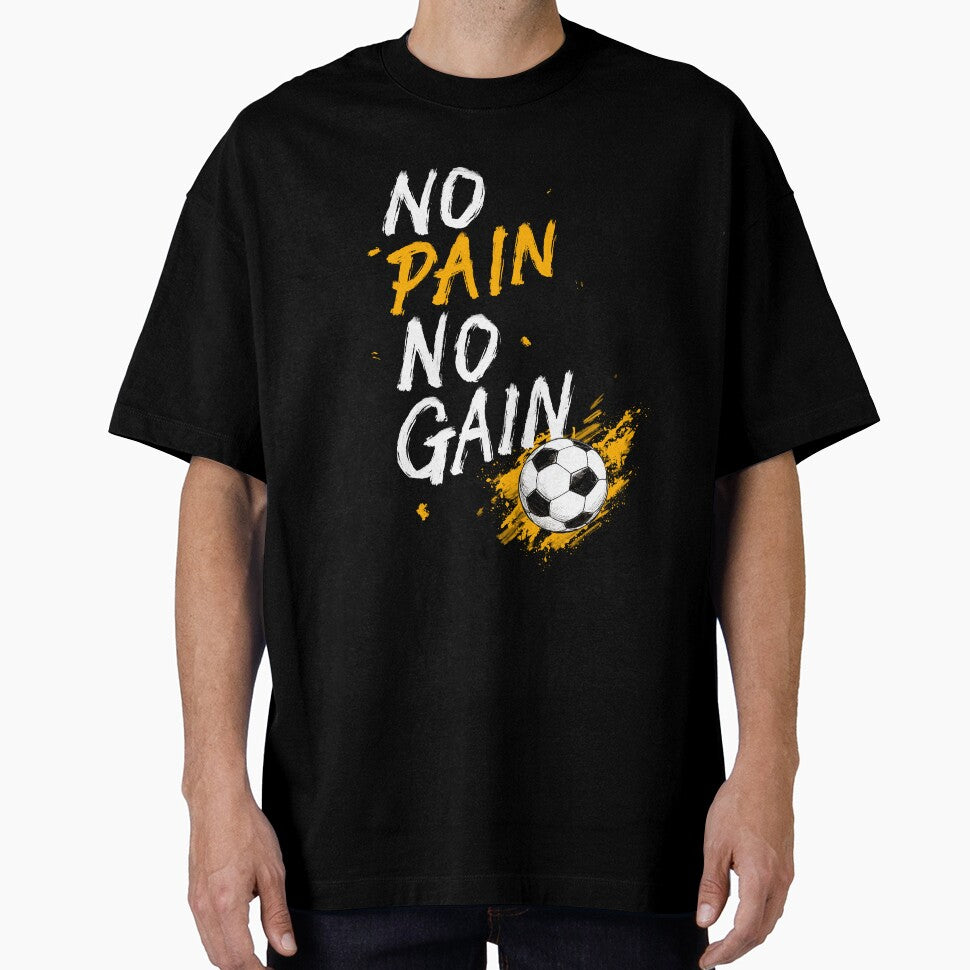 No Pain No Gain Soccer Typography – Motivational Football Doodle Art by thesalynn