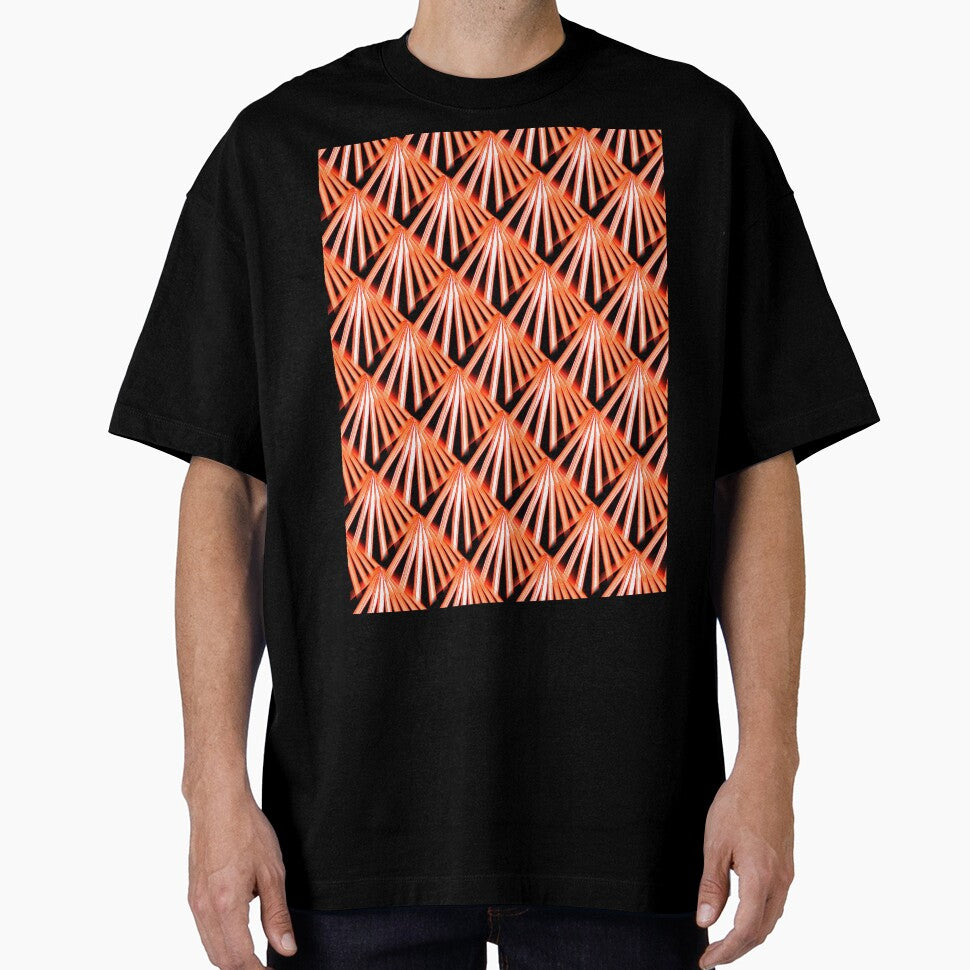 Art Deco Tropical Beach Palm Vacation Orange On Black by taiche