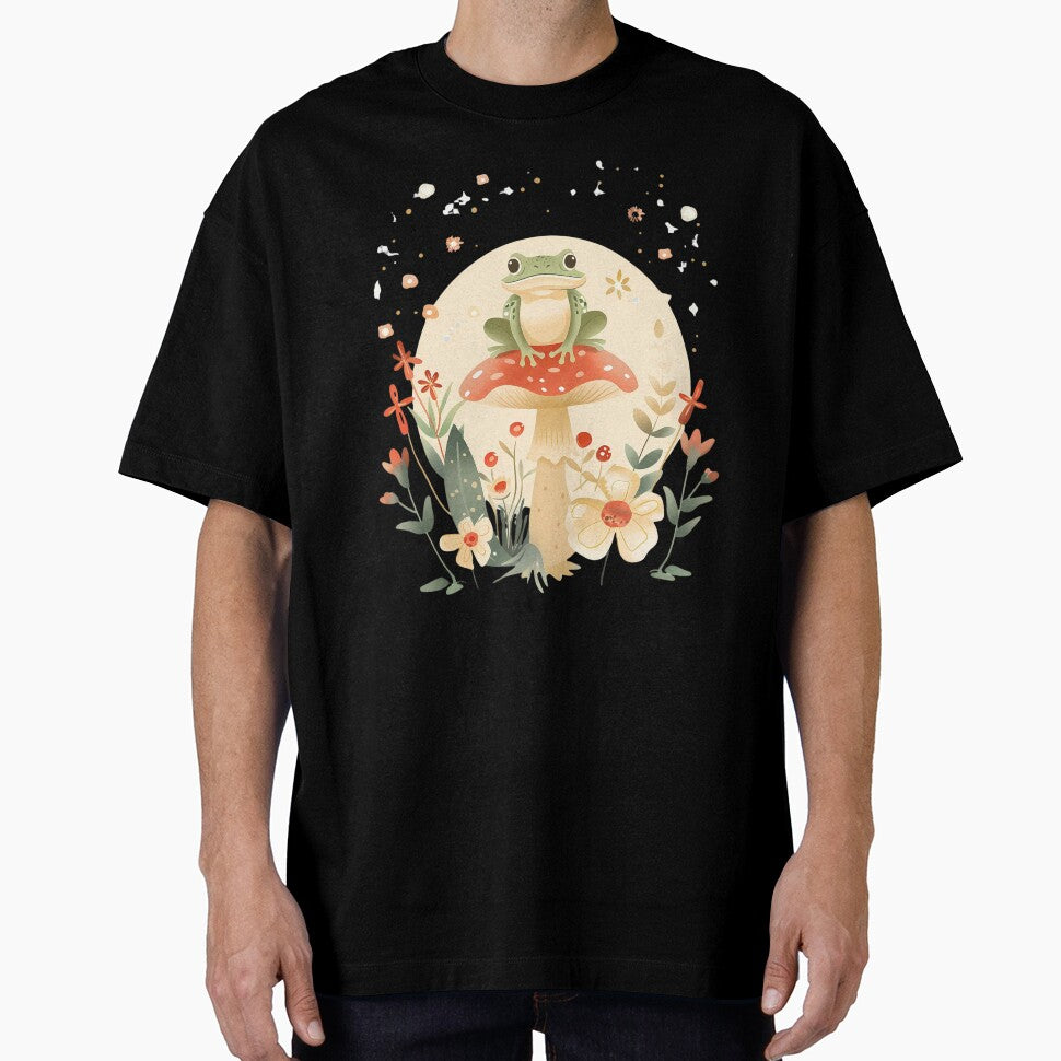 frog sitting on a mushroom classic tshirt by anandsiva2703