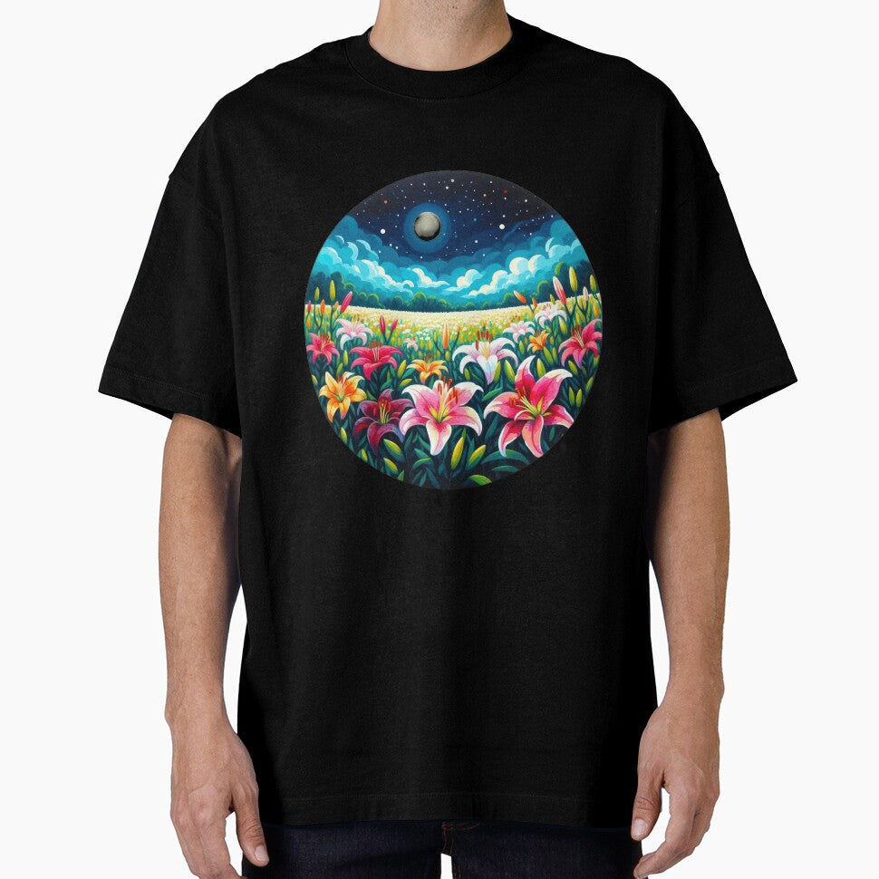 Flowers in a field at night retro floral flowers by Expressions-Sel
