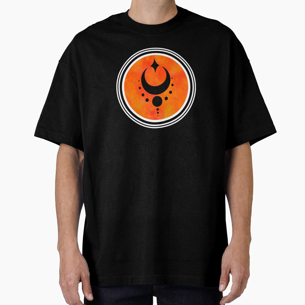 Orange Esoteric Mystical Moon Symbol by OnyxMoonDesigns