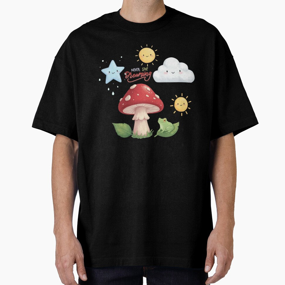 sunset mushroom classic tshirt and sticker by anandsiva2703