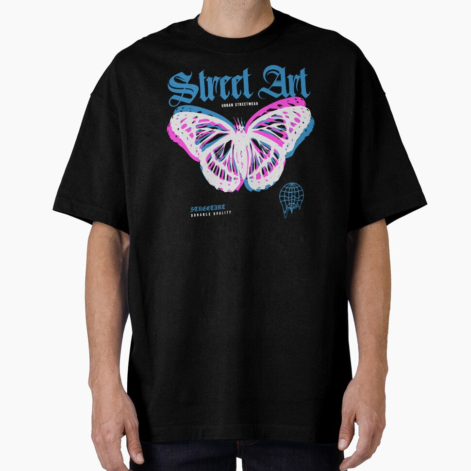 Vibrant Butterfly Street Art - Urban Streetwear by Margival