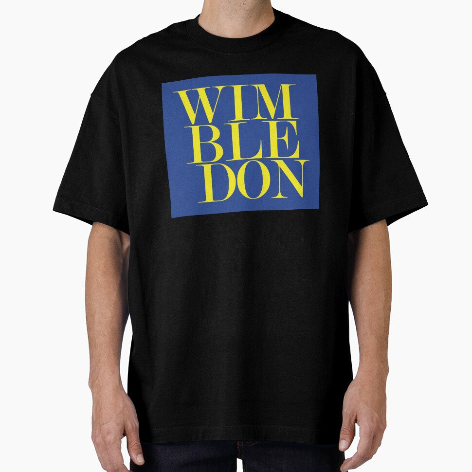Wimbledon UK (Blue) Typography Minimalist Patriotic Travel Souvenir by kakarikihill