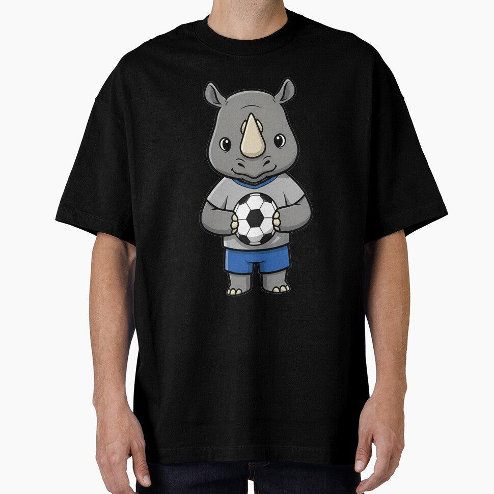 Rhino Soccer Player Mascot Cartoon by k3rstman1