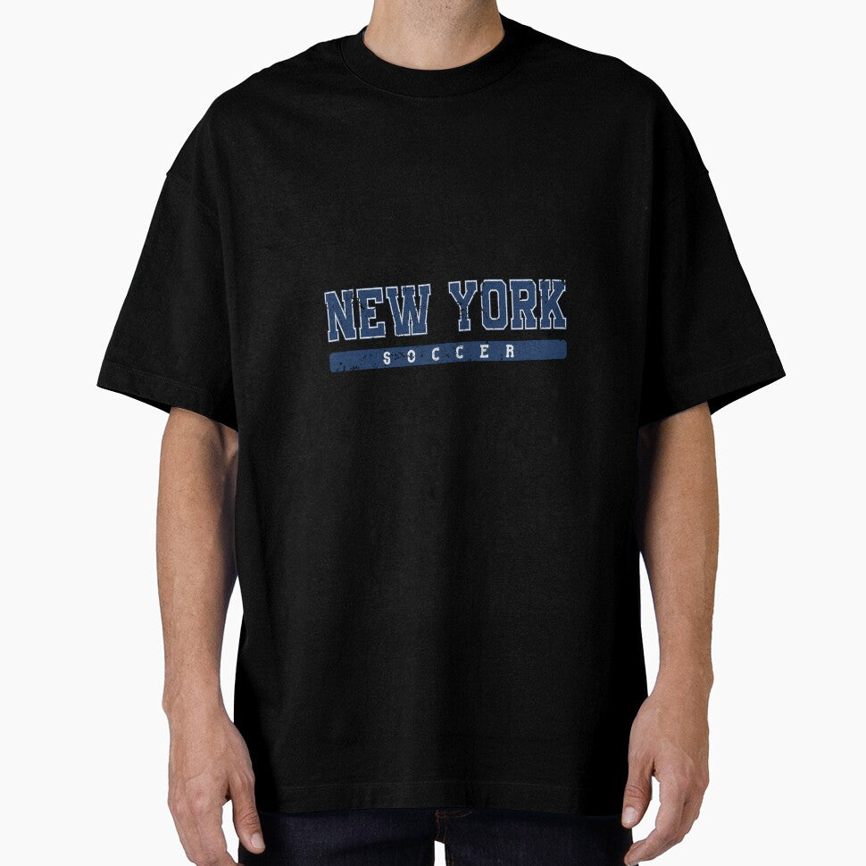 New York Soccer Blue Vintage Text by MollyLYork
