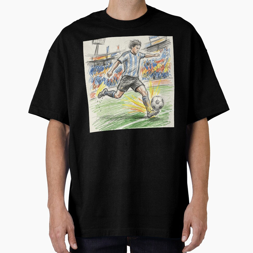 Dynamic Soccer Power Kick - Blue & White Jersey Style by TaiwanMemory