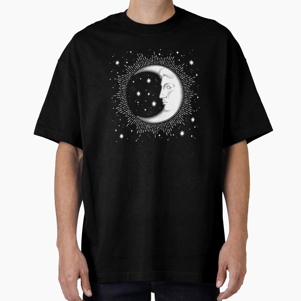 Old and Young Moon Full Luna with Stars by enjoytheshirt