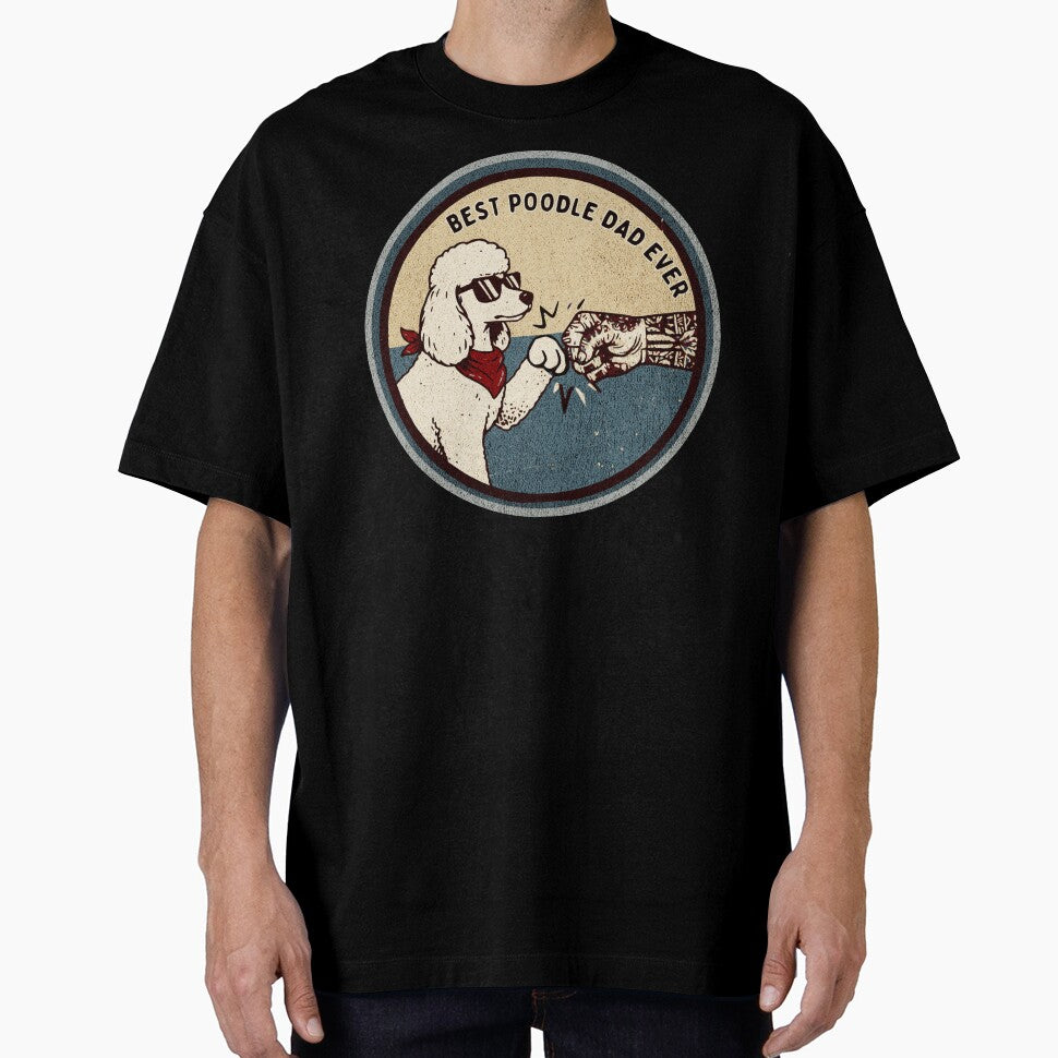 Best Poodle Dad Ever Vintage Dog Fist Bump Design by Gear Camel