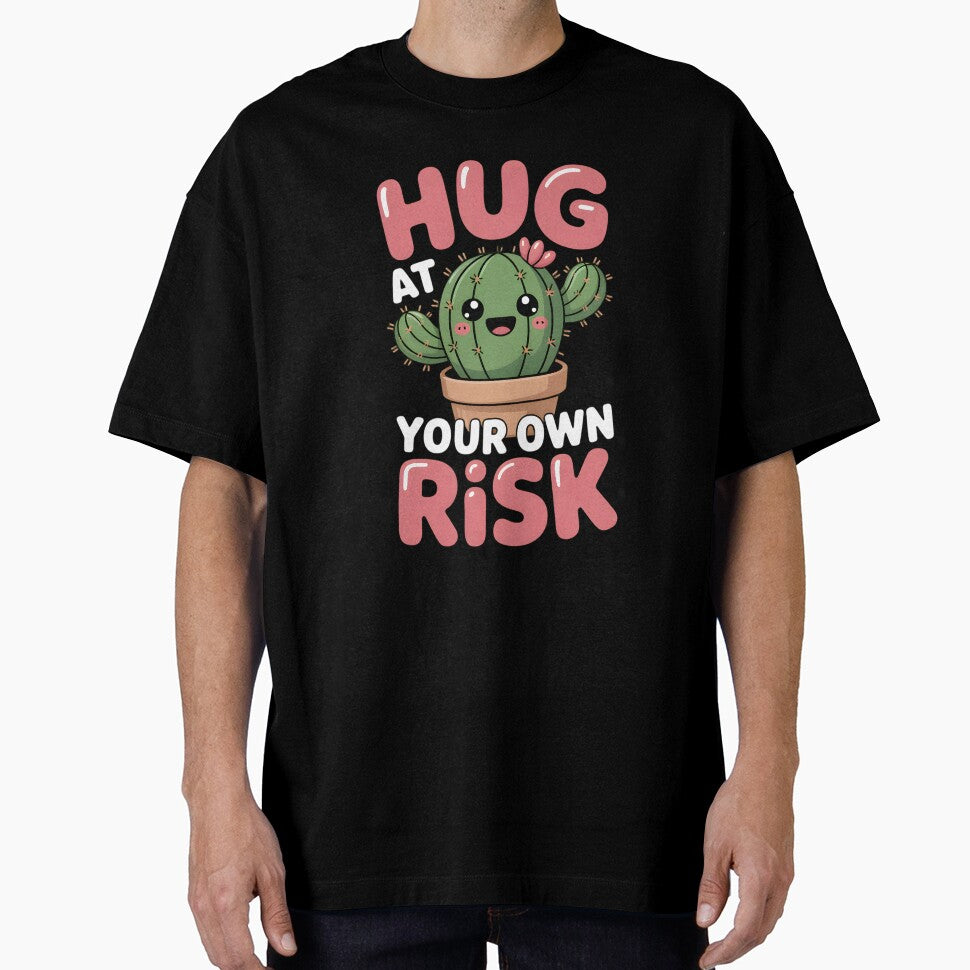 Hug At Your Own Risk Funny Kawaii Cactus Warning by AmazingViews