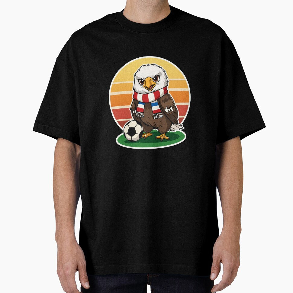 Cute USA Soccer Bald Eagle Retro Sunset Football Fan by ArtDreamClub