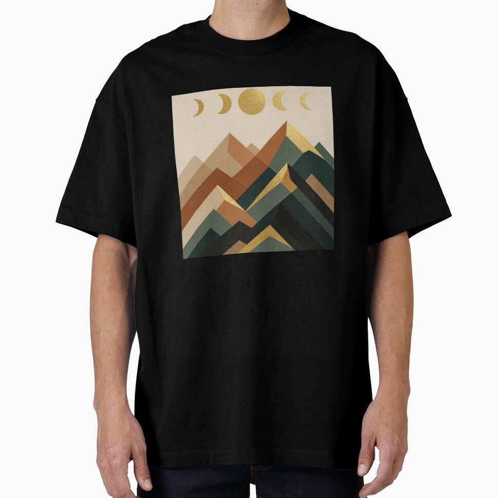 Sunset Retro Mountain – 1970s Vintage Sun & Mountain Illustration Shirt, Stickers & Prints by EpiphanyArt28