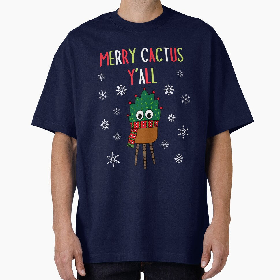 Merry Cactus Y'all - Christmas Cactus With Scarf by DreamCactus