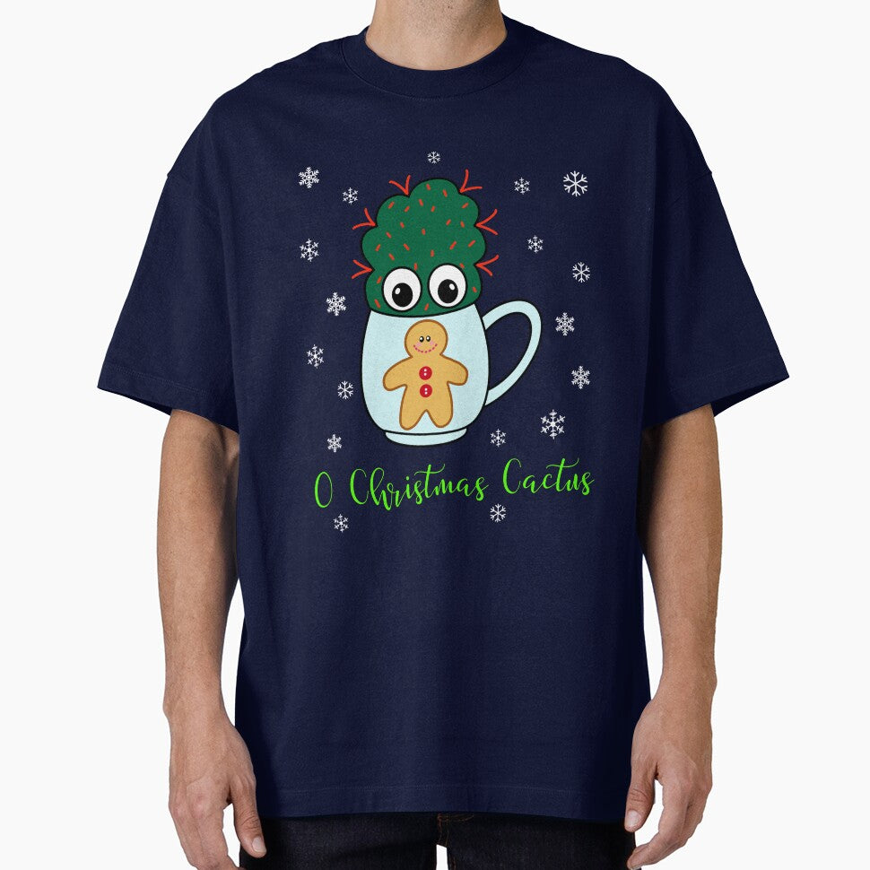 O Christmas Cactus - Small Cactus With Red Spikes In Christmas Mug by DreamCactus