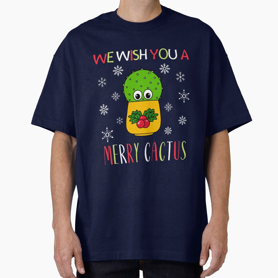 We Wish You A Merry Cactus - Cute Cactus In Christmas Holly Pot by DreamCactus