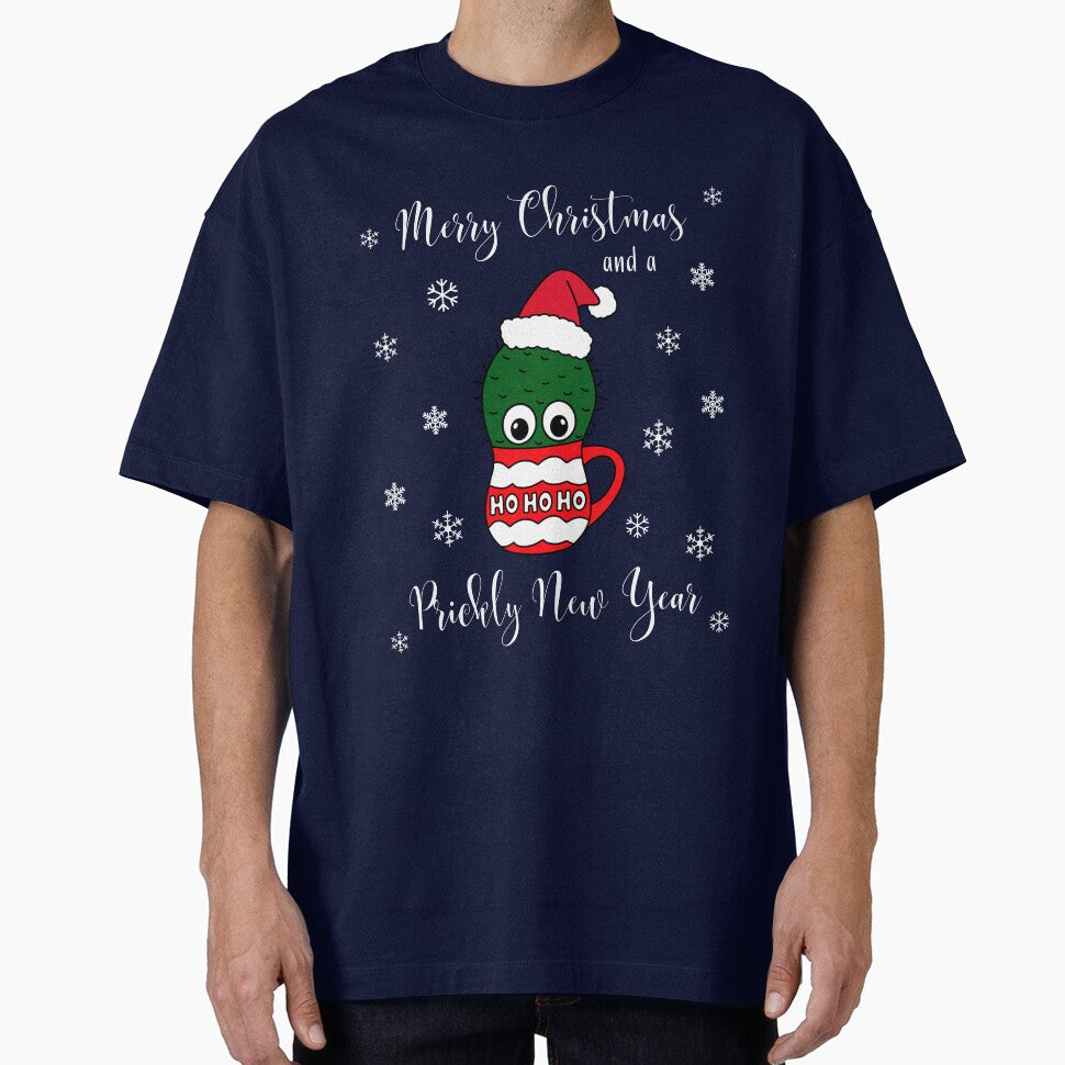 Merry Christmas And A Prickly New Year - Cactus With A Santa Hat In A Christmas Mug by DreamCactus