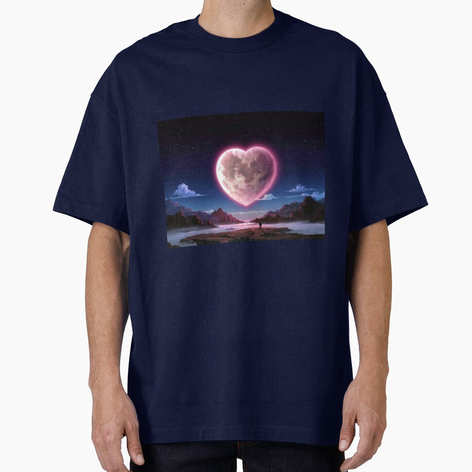 Moon in pink heart shape by M-Y-A-R-T-