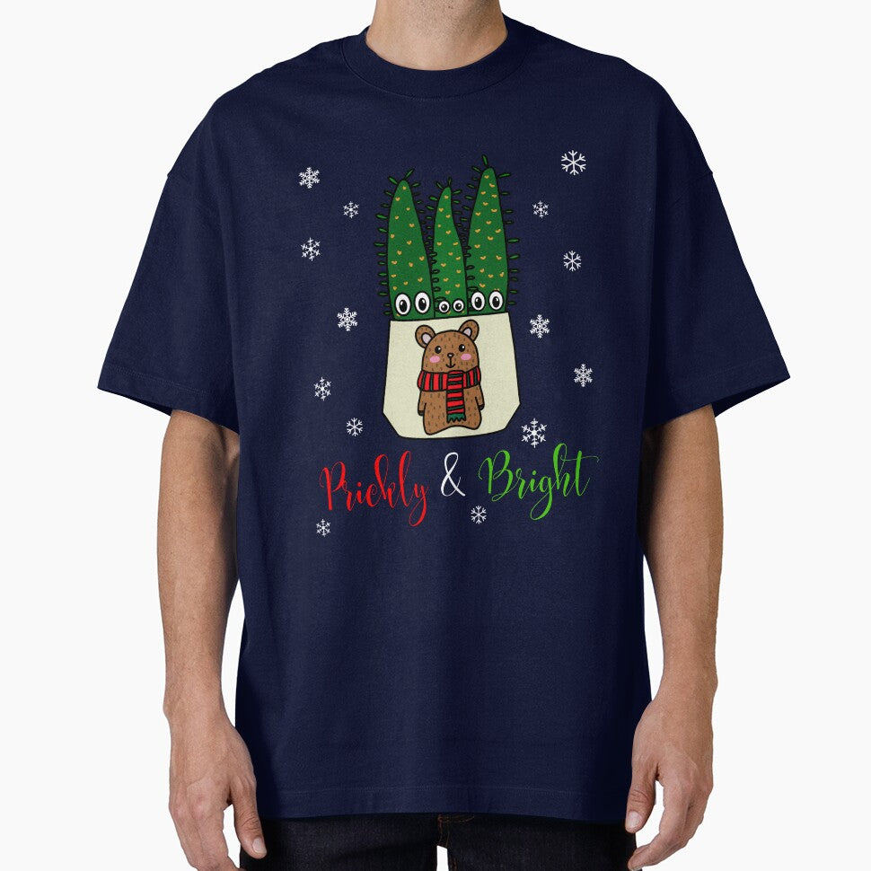 Prickly And Bright - Eves Pin Cacti In Christmas Bear Pot by DreamCactus