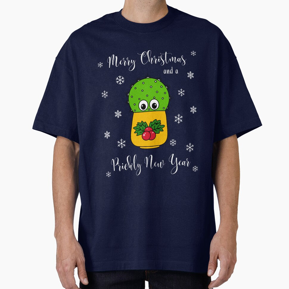 Merry Christmas And A Prickly New Year - Cute Cactus In Christmas Holly Pot by DreamCactus