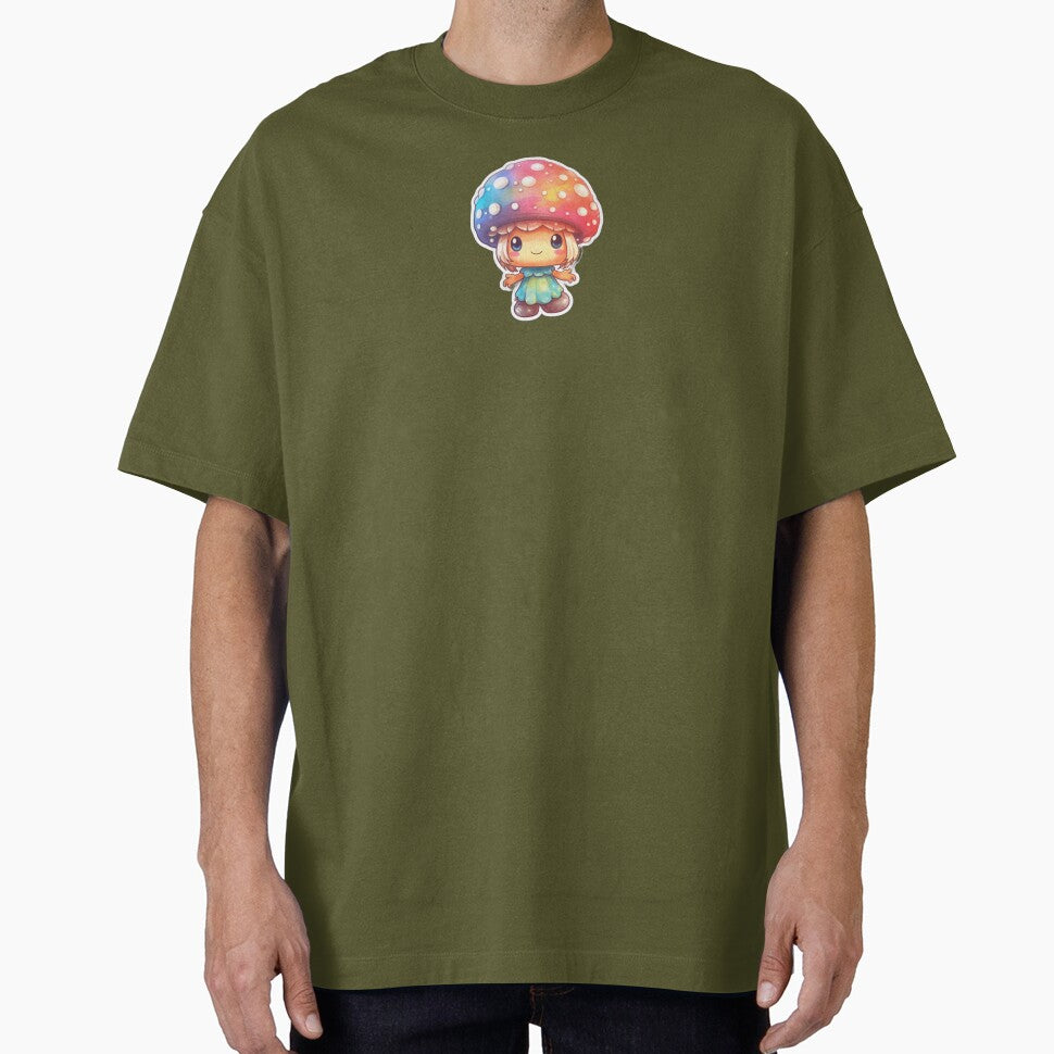 Colourful Anime Mushroom | Teal Watercolour | Happy, Cute, Nature, Kawaii, Woods, Forest by FantasySoul