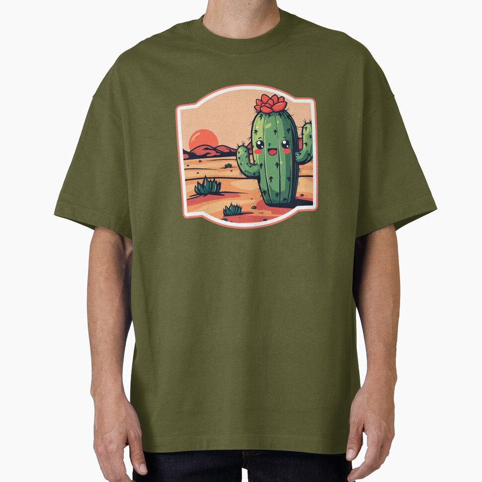 Cute Cactus at Sunset in the Desert by Retro-Bloom