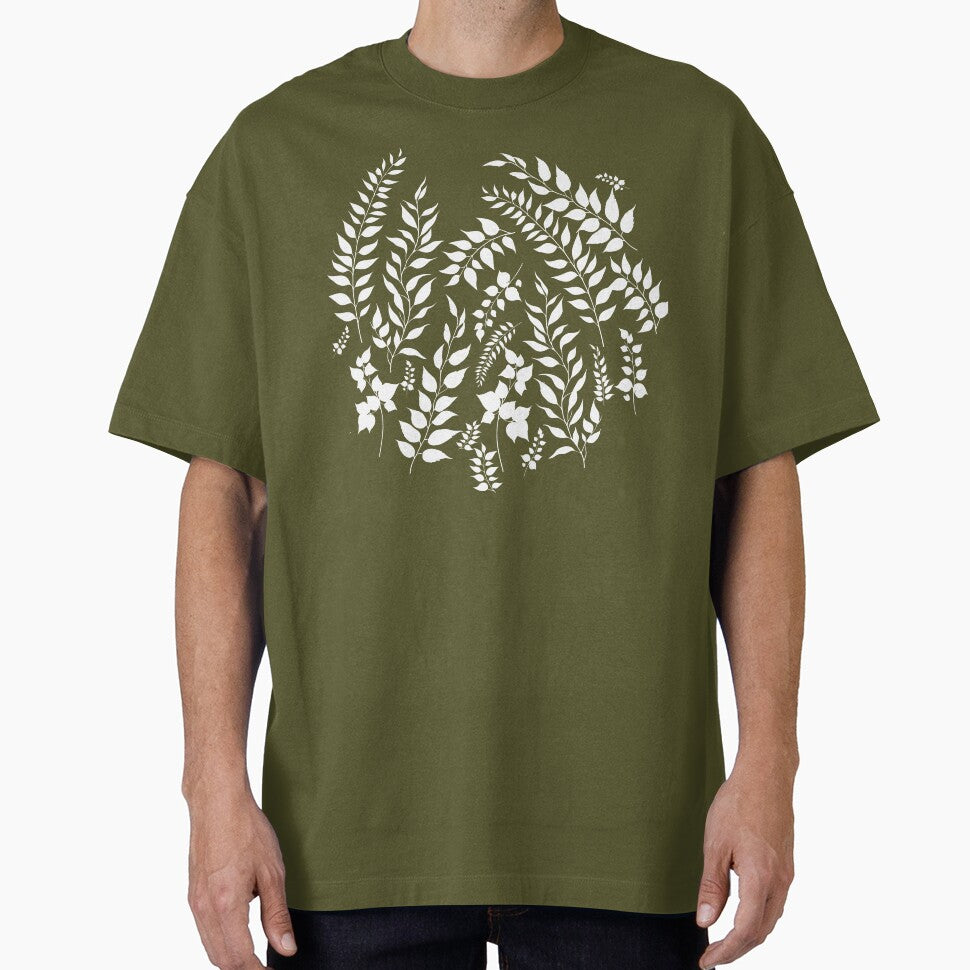 Greenery Botanical Print Taupe Beige by SilverPegasus