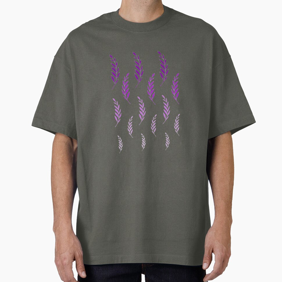 Purple Lavendar Leaves Pattern, Lavendar Leaf Set, Leaf Motif, Vibrant Gradient Leaves by Art Shimmers