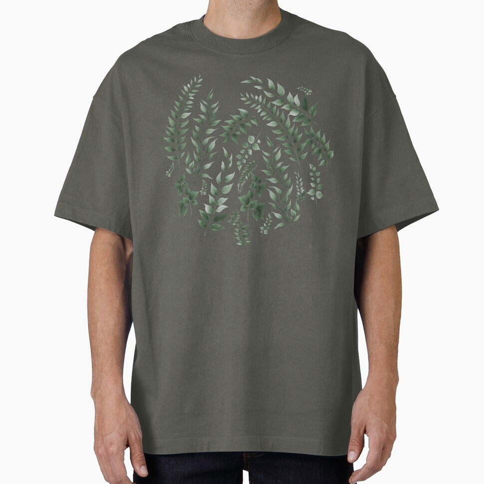 Greenery Botanical Print Muted Green by SilverPegasus